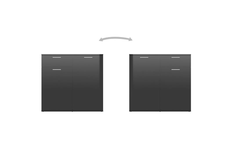Skjenk høyglans svart 80x36x75 cm sponplate - Svart - Oppbevaring - Oppbevaringsmøbler - Sideboard & skjenker