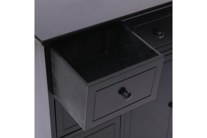 Skjenk med 10 skuffer svart 113x30x79 cm tre - Svart - Oppbevaring - Oppbevaringsmøbler - Sideboard & skjenker