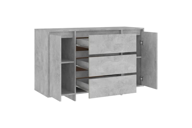 Skjenk med 3 skuffer betonggrå 120x41x75 cm sponplate - Grå - Oppbevaring - Oppbevaringsmøbler - Sideboard & skjenker