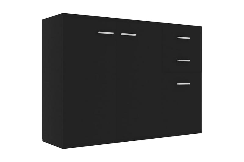 Skjenk svart 105x30x75 cm sponplate - Svart - Oppbevaring - Skap - Vitrineskap