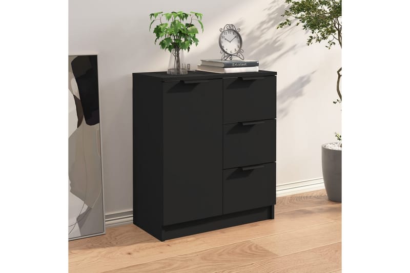 Skjenk svart 60x30x70 cm konstruert tre - Svart - Oppbevaring - Oppbevaringsmøbler - Sideboard & skjenker