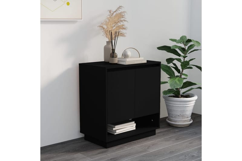 Skjenk svart 70x41x75 cm sponplate - Svart - Oppbevaring - Oppbevaringsmøbler - Sideboard & skjenker