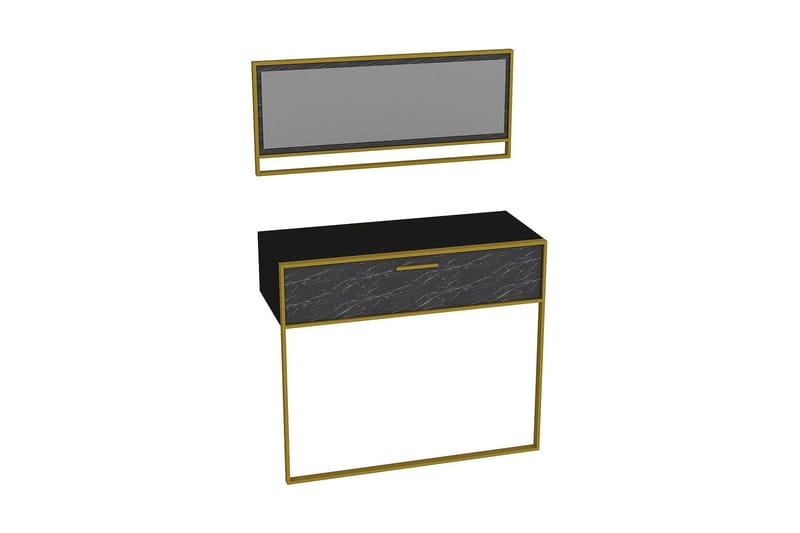 Susia Sideboard 90 cm - Gull|Svart - Oppbevaring - Oppbevaringsmøbler - Sideboard & skjenk