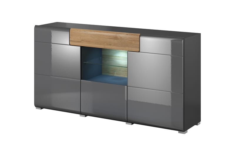 Toreno skjenk 39x159 cm - Antrasitt / Natur - Oppbevaring - Oppbevaringsmøbler - Sideboard & skjenker
