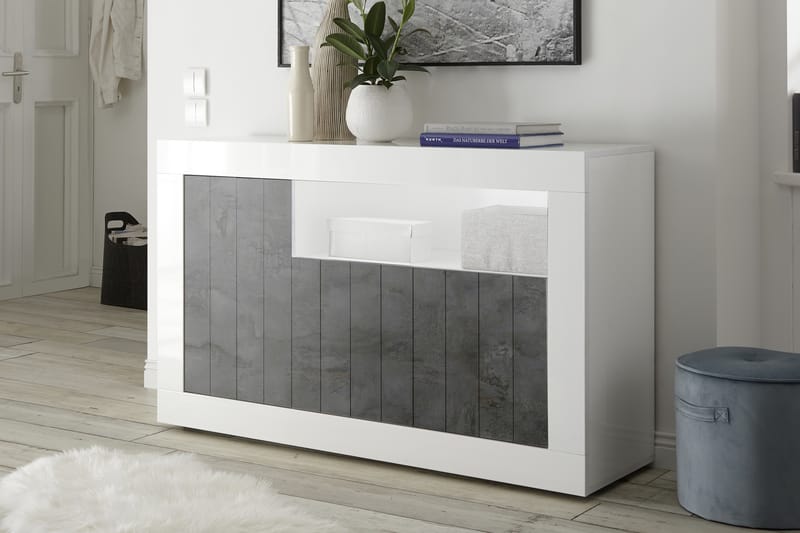 Urbino Skjenk Medio 138 cm - Hvit/Gråmelert - Oppbevaring - Oppbevaringsmøbler - Sideboard & skjenk
