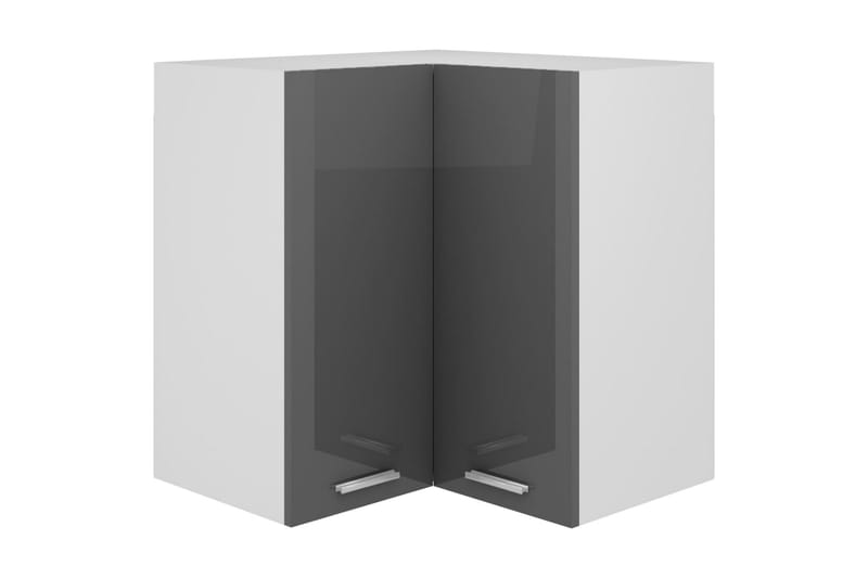 Hengende hjörneskap höyglans grå 57x57x60 cm sponplate - Grå - Oppbevaring - Skap - Oppbevaringsskap