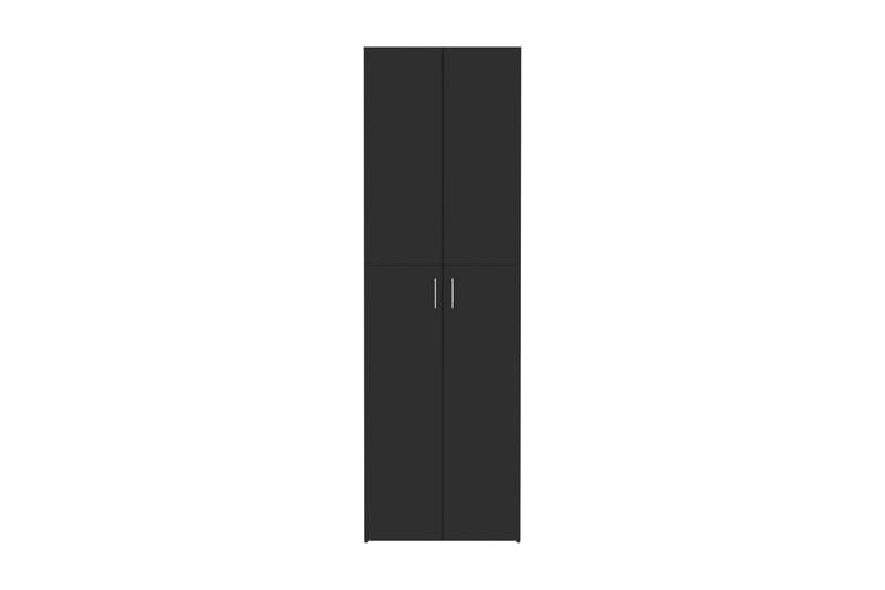 Kontorskap høyglans svart 60x32x190 cm sponplate - Svart - Oppbevaring - Skap - Oppbevaringsskap - Kontorskap - Dokumentskap