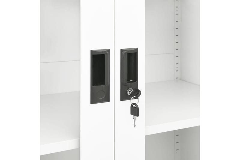 Kontorskap hvit 90x40x180 cm stål - Hvit - Oppbevaring - Skap - Oppbevaringsskap - Kontorskap - Dokumentskap