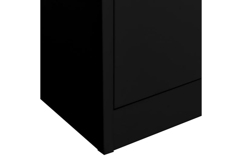 Kontorskap svart 90x40x180 cm stål - Svart - Oppbevaring - Skap - Oppbevaringsskap - Kontorskap - Dokumentskap