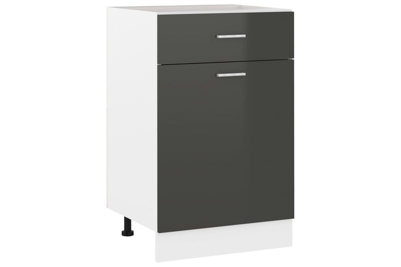 Kjøkkenskap høyglans grå 50x46x81,5 cm sponplate - Grå - Oppbevaring - Skap - Oppbevaringsskap