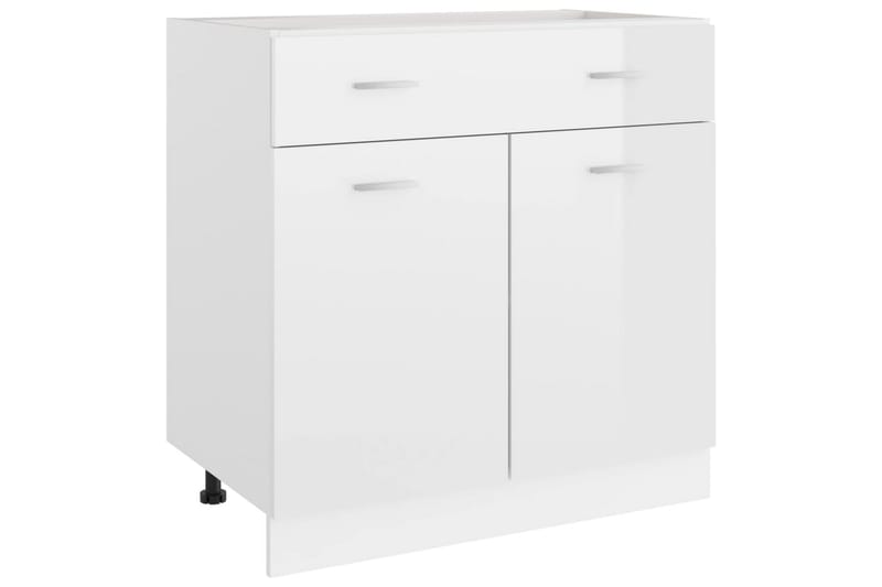Kjøkkenskap høyglans hvit 80x46x81,5 cm sponplate - Hvit - Oppbevaring - Skap - Oppbevaringsskap