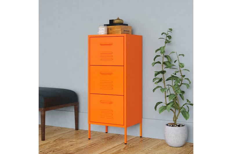 Oppbevaringsskap oransje 42,5x35x101,5 cm stål - Oransj - Oppbevaring - Skap - Oppbevaringsskap - Klesskap & skifterom