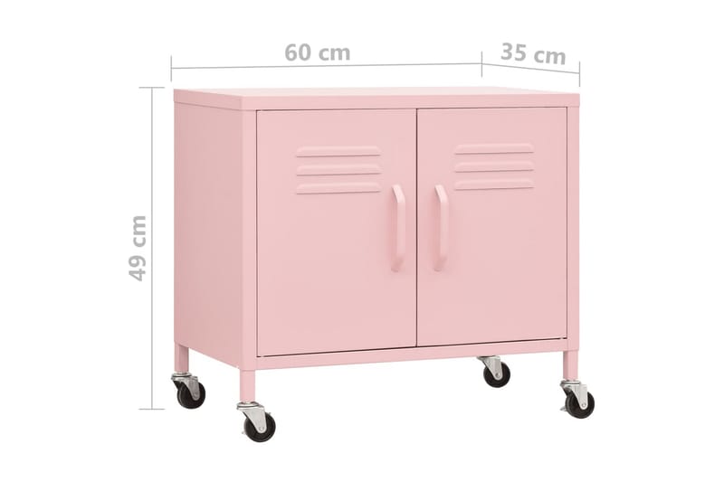 Oppbevaringsskap rosa 60x35x49 cm stål - Rosa - Oppbevaring - Skap - Oppbevaringsskap