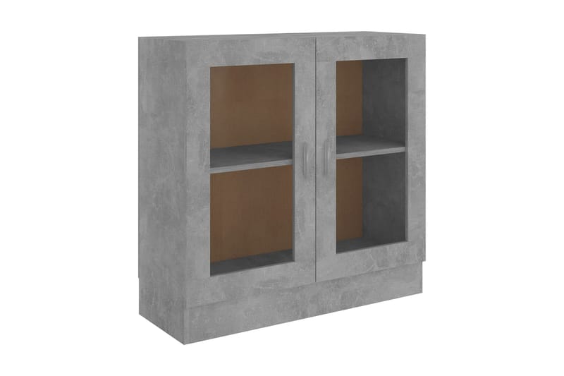 Vitrineskap betonggrå 82,5x30,5x80 cm sponplate - Grå - Oppbevaring - Skap - Vitrineskap