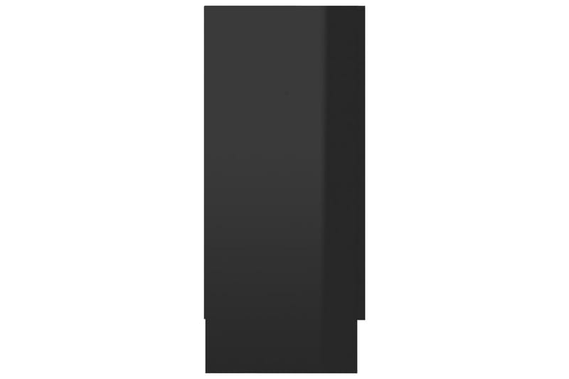 Vitrineskap høyglans svart 120x30,5x70 cm sponplate - Svart - Oppbevaring - Skap - Vitrineskap