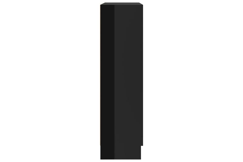 Vitrineskap høyglans svart 82,5x30,5x115 cm sponplate - Svart - Oppbevaring - Skap - Vitrineskap
