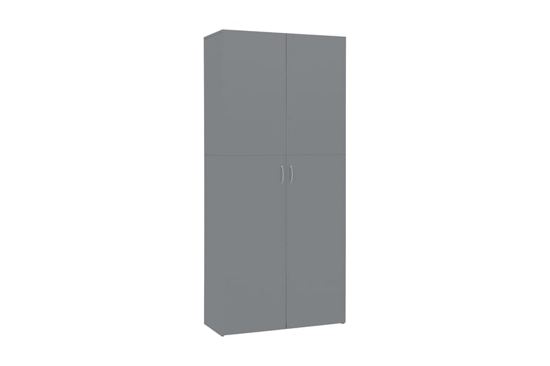 Skoskap høyglans grå 80x35,5x180 cm sponplate - Grå - Oppbevaring - Skooppbevaring