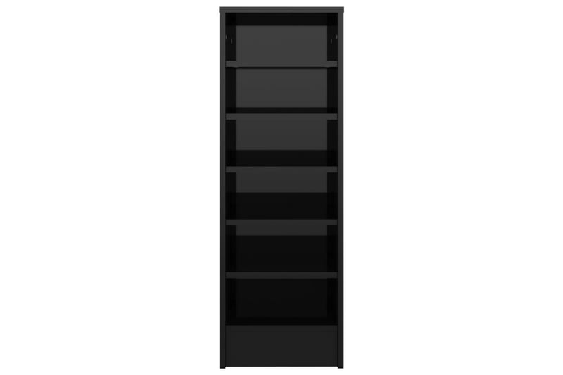 Skoskap høyglans svart 31,5x35x90 cm sponplate - Svart - Oppbevaring - Skooppbevaring