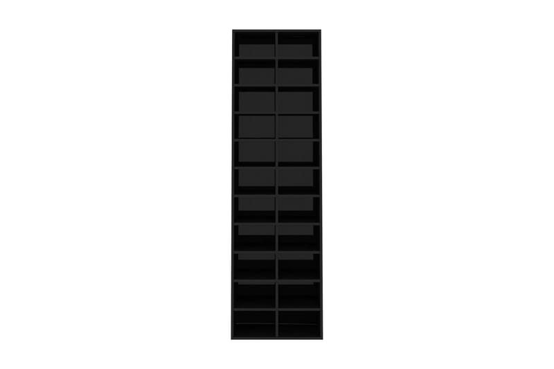 Skoskap høyglans svart 54x34x183 cm sponplate - Oppbevaring - Skooppbevaring - Skoskap
