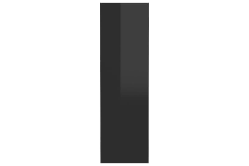 Veggskoskap 4 stk høyglans svart 60x18x60 cm sponplater - Svart - Oppbevaring - Skooppbevaring