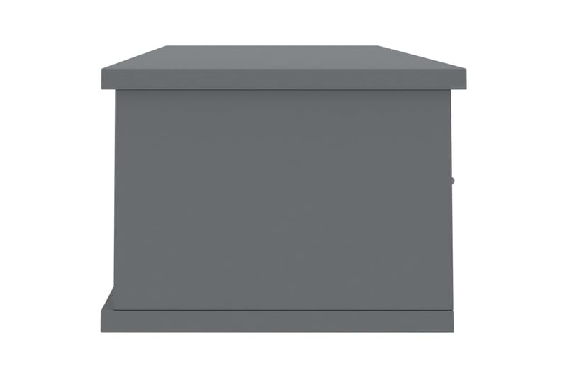 Veggskuff høyglans grå 90x26x18,5 cm sponplate - Grå - Oppbevaring - Vegghengt oppbevaring