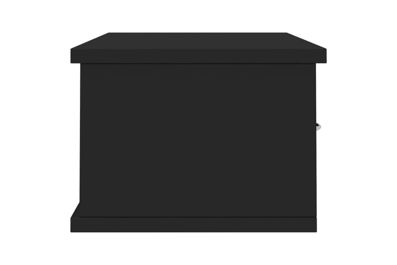 Veggskuff høyglans svart 60x26x18,5 cm sponplate - Svart - Oppbevaring - Oppbevaringsmøbler - Kommode - Skuffeseksjoner