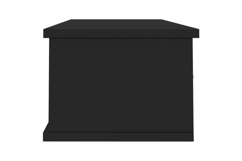 Veggskuff høyglans svart 90x26x18,5 cm sponplate - Svart - Oppbevaring - Vegghengt oppbevaring