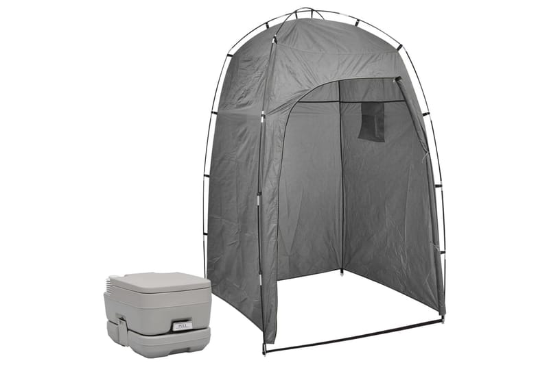 Bærbart campingtoalett med telt 10+10 L - Sport & fritid - Camping & vandring - Telt