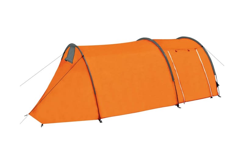Campingtelt 4 personer grå og oransje - Grå - Sport & fritid - Camping & vandring - Telt - Campingtelt