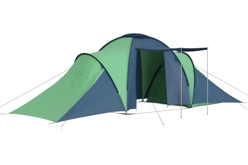 Campingtelt 6 personer blå og grønn - Blå - Sport & fritid - Camping & vandring - Telt