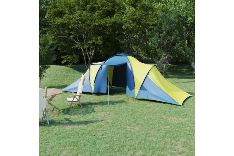 Campingtelt 6 personer blå og gul - Blå - Sport & fritid - Camping & vandring - Telt