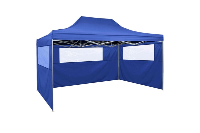 Sammenleggbart telt med 3 vegger 3x4,5 m blå - Sport & fritid - Camping & vandring - Telt