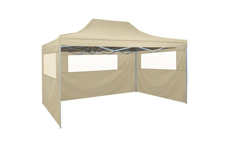 Sammenleggbart telt med 3 vegger 3x4,5 m kremhvit - Sport & fritid - Camping & vandring - Telt