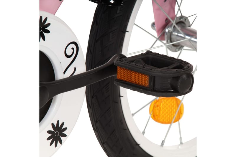 Barnesykkel med bagasjebrett foran 14 tommer hvit og rosa - Rosa - Sport & fritid - Friluftsliv - Sykler - Barnesykkel & juniorsykkel