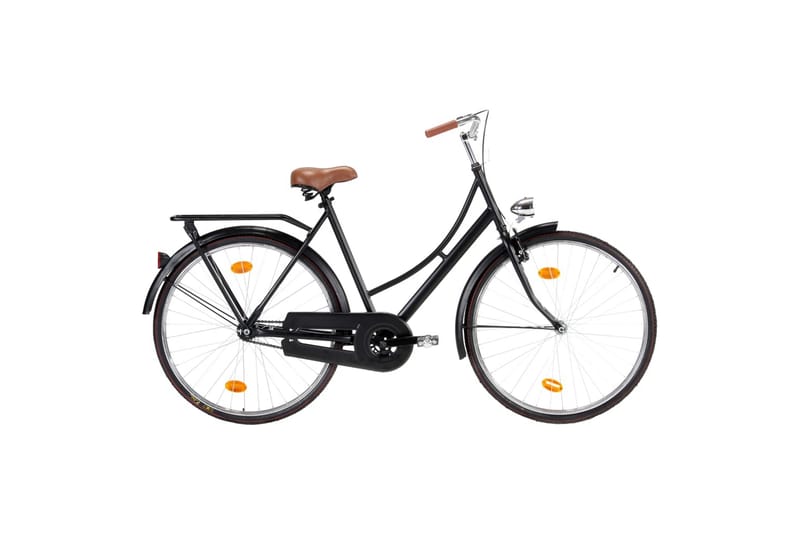 Nederlandsk sykkel for dame 28" - Svart - Oppbevaring - Hyller - Bokhylle