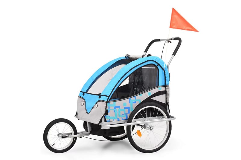 2-i-1 sykkelvogn & barnevogn blå og grå - Blå - Sport & fritid - Friluftsliv - Sykler - Sykkeltilbehør