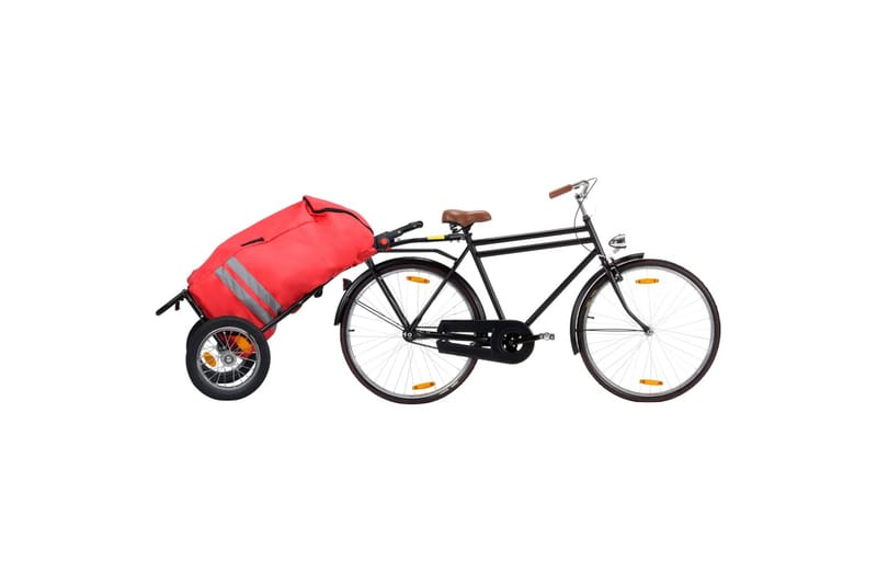 Foldbar sykkeltilhenger med dagligvaresekk rød og svart - Rød - Sport & fritid - Friluftsliv - Sykler - Sykkeltilbehør
