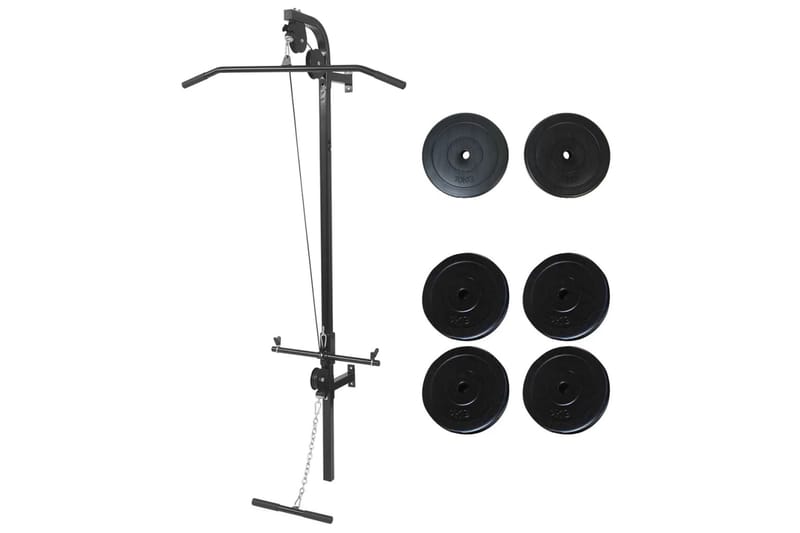 Veggfestet treningstårn med vektplater 40 kg - Sport & fritid - Hjemmetrening - Treningsutstyr - Crossfit utstyr