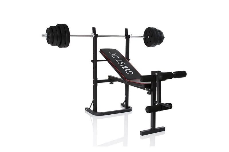 Treningbenk Gymstick Vektbenk med 40 kg Sett - Sport & fritid - Hjemmetrening - Treningsutstyr - Treningsbenk & benkpress benk