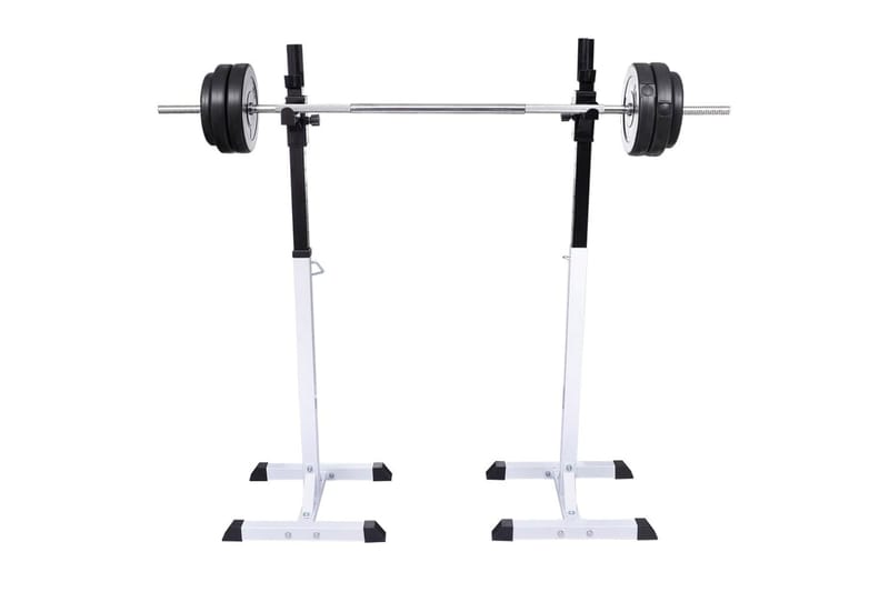Knebøy vektstangstativ med vektstang- og manualsett 60,5 kg - Sport & fritid - Hjemmetrening - Treningsutstyr