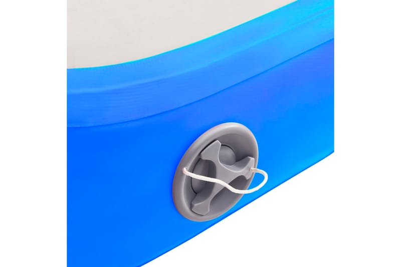 Oppblåsbar gymnastikkmatte med pumpe 600x100x20 cm PVC blå - Sport & fritid - Hjemmetrening - Treningsutstyr