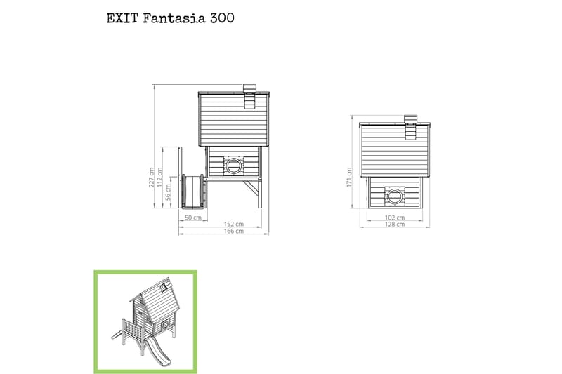 Exit Fantasia Lekestue 300 Tre (FSC 100%) - Natur - Sport & fritid - Lek & sport - Lekehus