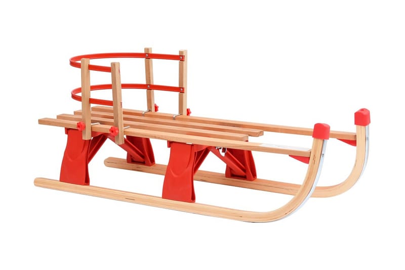Kjelke med ryggstøtte sammenleggbar 110 cm tre - Rød - Sport & fritid - Lek & sport - Lekeplass & lekeplassutstyr