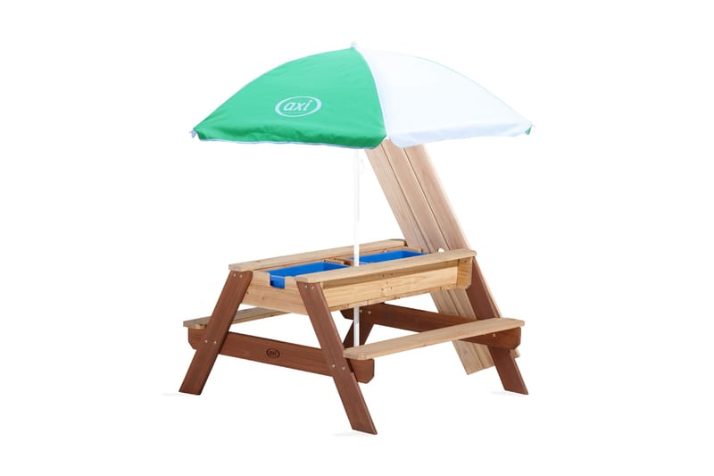 Nick Sand & Water Piknikbord med Parasoll Brun - AXI - Sport & fritid - Lek & sport - Lekeplass & lekeplassutstyr - Sandkasse