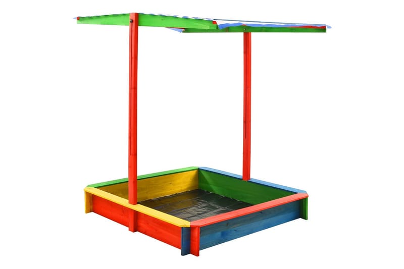 Sandkasse med justerbart tak gran flerfarget UV50 - Flerfarget - Sport & fritid - Lek & sport - Lekeplass & lekeplassutstyr - Sandkasse