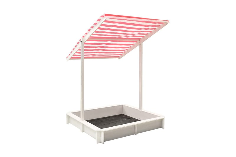 Sandkasse med justerbart tak gran hvit og rød UV50 - Flerfarget - Sport & fritid - Lek & sport - Lekeplass & lekeplassutstyr - Sandkasse