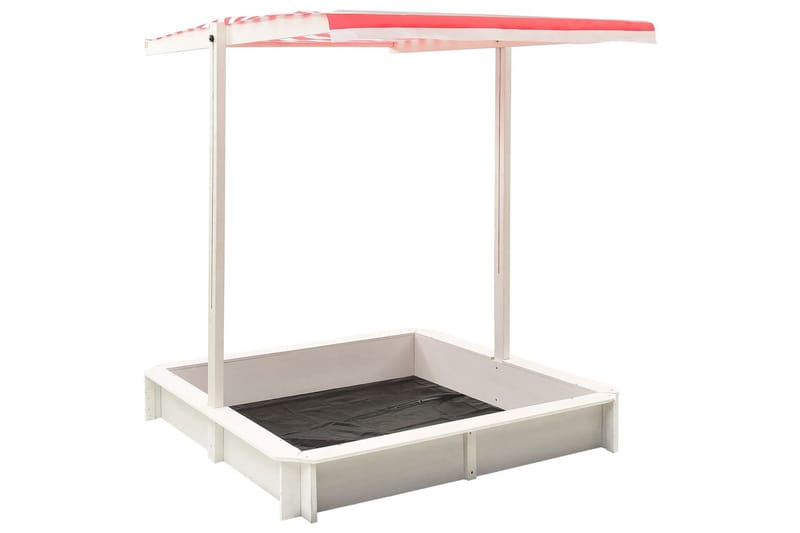 Sandkasse med justerbart tak gran hvit og rød UV50 - Hvit - Sport & fritid - Lek & sport - Lekeplass & lekeplassutstyr - Sandkasse