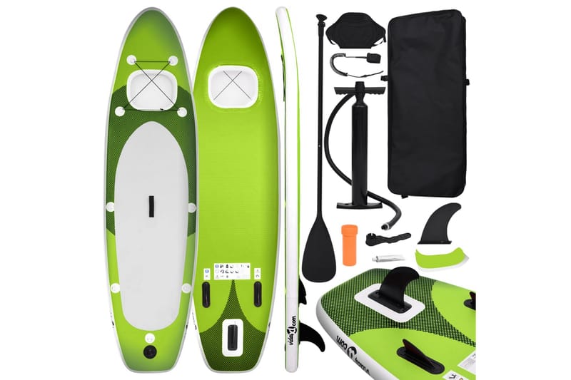 Oppblåsbart padlebrettsett grønn 300x76x10 cm - grønn - Sport & fritid - Lek & sport - Vannsport & vannlek