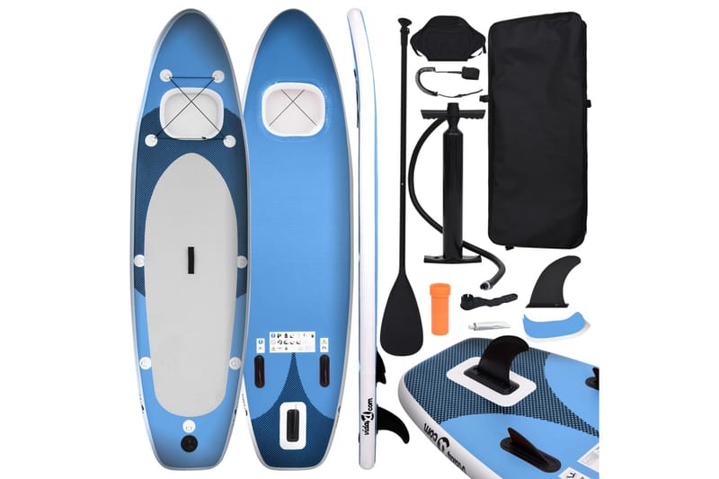 Oppblåsbart padlebrettsett havblå 300x76x10 cm - Blå - Sport & fritid - Lek & sport - Vannsport & vannlek