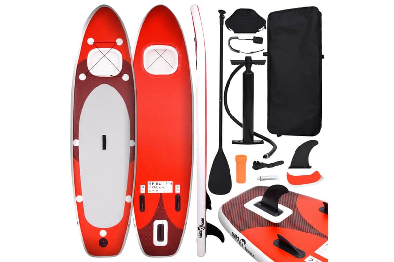 Oppblåsbart padlebrettsett rød 300x76x10 cm - Rød - Sport & fritid - Lek & sport - Vannsport & vannlek